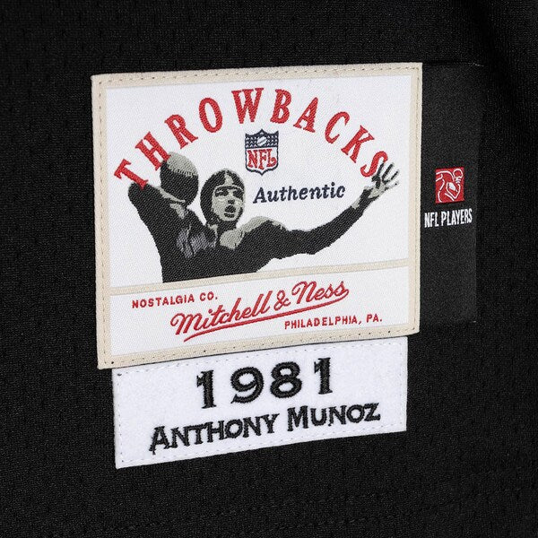 Anthony Muñoz Cincinnati Bengals  Authentic Throwback Retired Player Jersey - Black