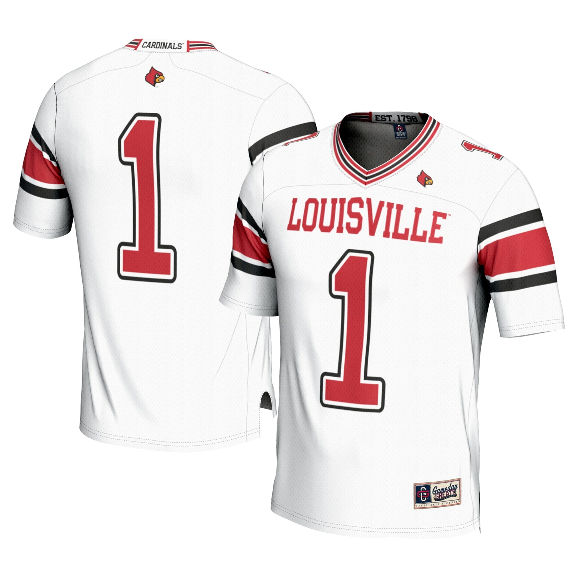 #1 Louisville Cardinals GameDay Greats Youth Football Jersey - Red/White/Black