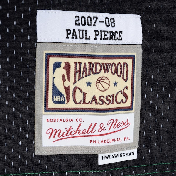 Paul Pierce Boston Celtics Hardwood Classics 2007/08 Split Swingman Jersey - Black/Kelly Green