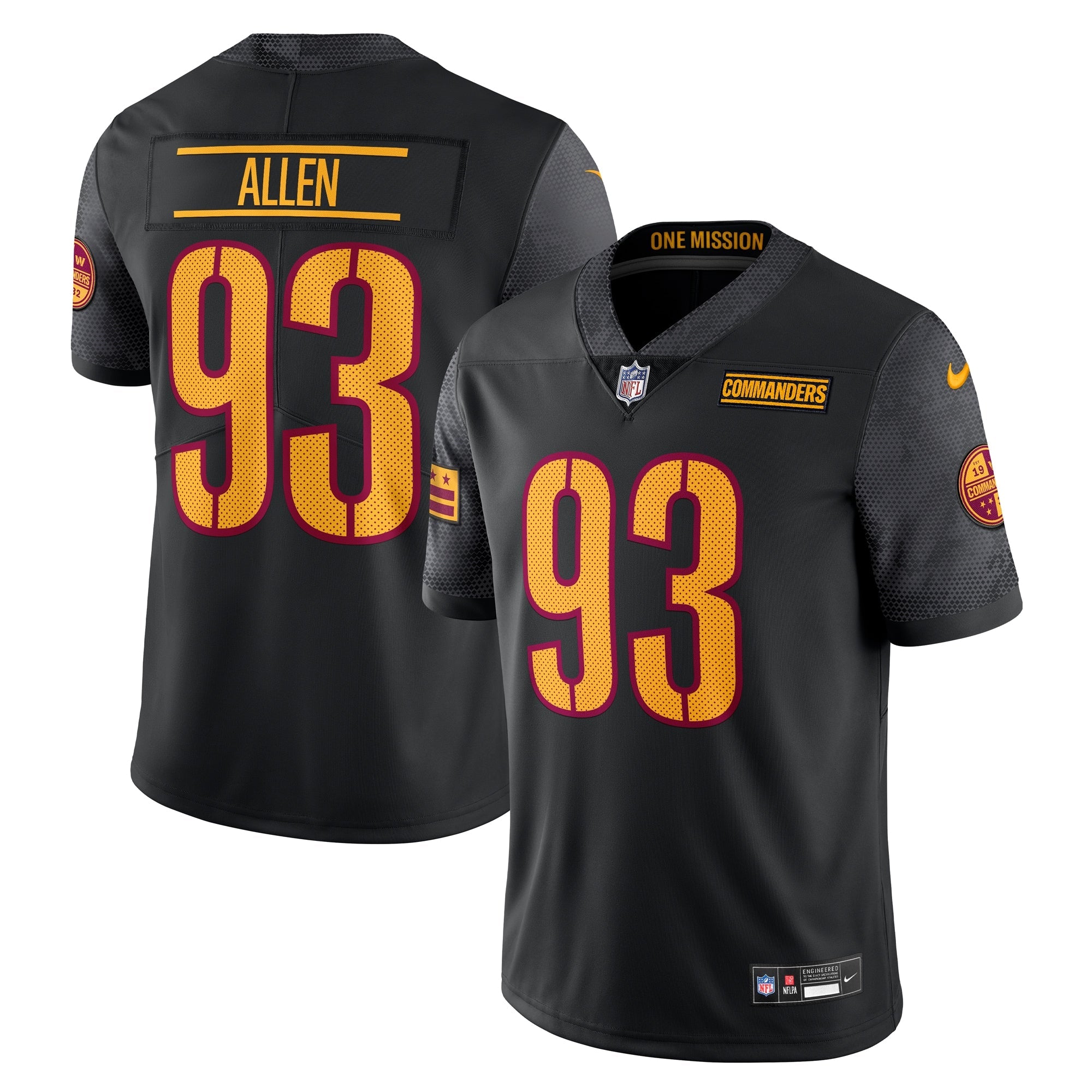 Jonathan Allen Washington Commanders Nike  Vapor Untouchable Limited Jersey - Burgundy/Black