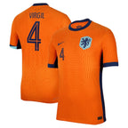 Virgil van Dijk Netherlands National Team Nike 2024 Home Authentic Jersey - Orange