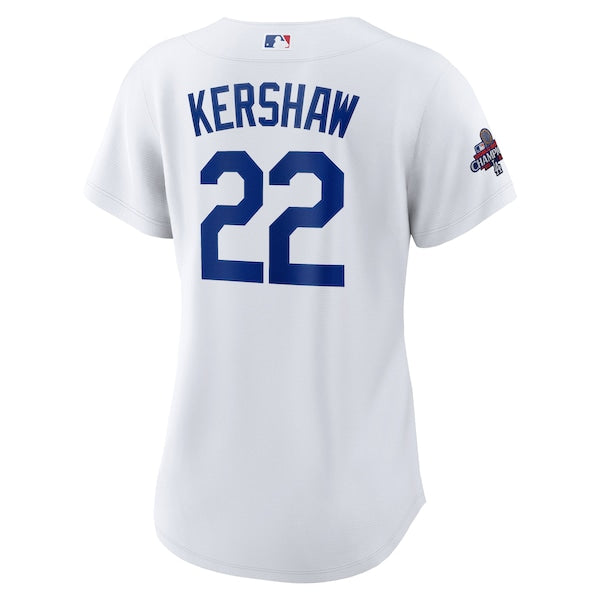 Clayton Kershaw Los Angeles Dodgers Nike Women's 2024 World Series Champions Home Replica Player Jersey - White