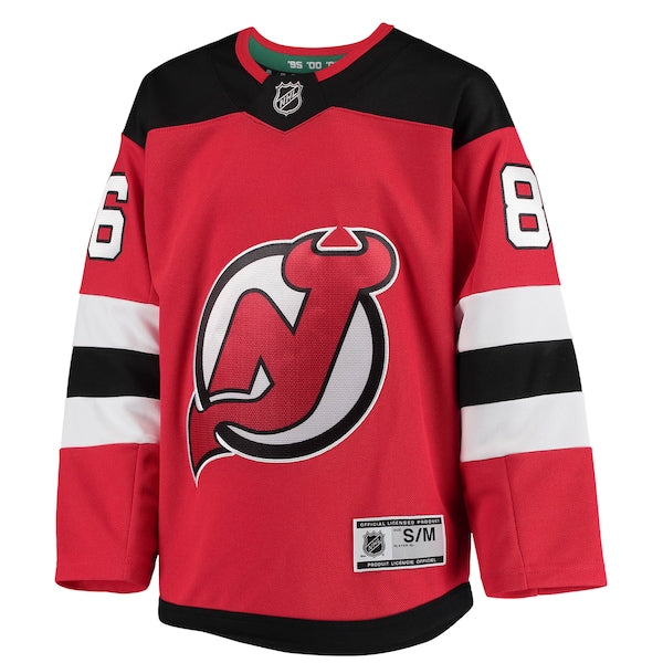 Jack Hughes New Jersey Devils Youth Home Premier Player Jersey - Red/Black