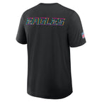 Philadelphia Eagles Nike Tall 2025 NFL Crucial Catch Tri-Blend Dri-FIT T-Shirt - Black