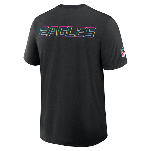 Philadelphia Eagles Nike Tall 2025 NFL Crucial Catch Tri-Blend Dri-FIT T-Shirt - Black