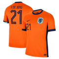 Frenkie de Jong Netherlands National Team Nike 2024 Home Replica Jersey - Orange