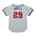 John Smoltz Atlanta Braves  1995 Throwback Authentic Jersey - Gray