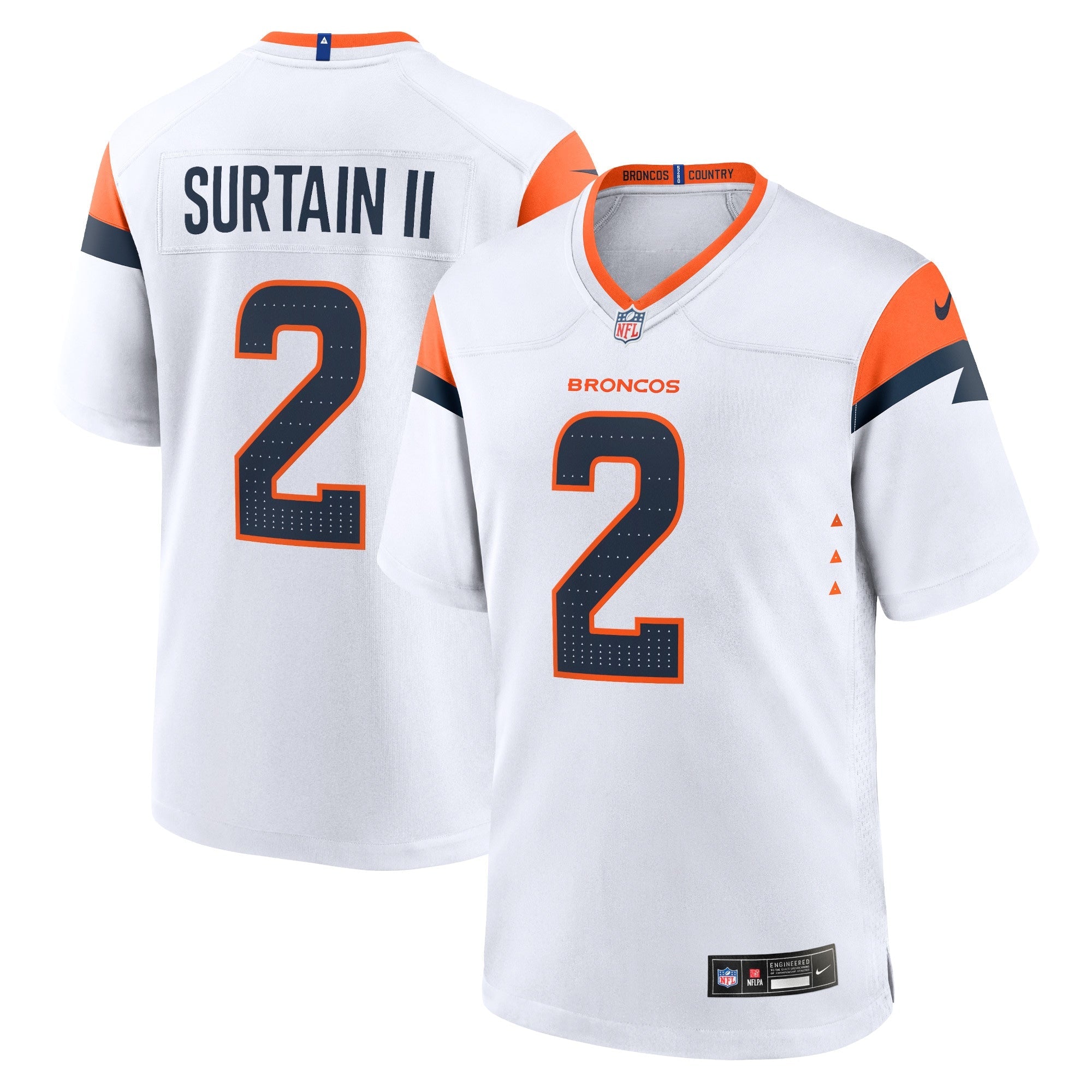 Patrick Surtain II Denver Broncos Nike Alternate Game Jersey - Navy/Orange/White