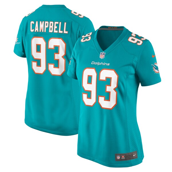 Calais Campbell Miami Dolphins Nike Women's  Game Jersey -  Aqua