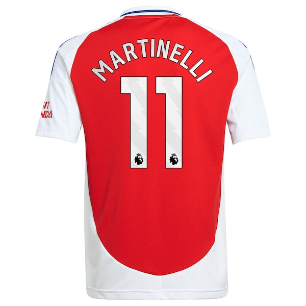 Gabriel Martinelli Arsenal adidas Youth 2024/25 Home Replica Player Jersey – Red