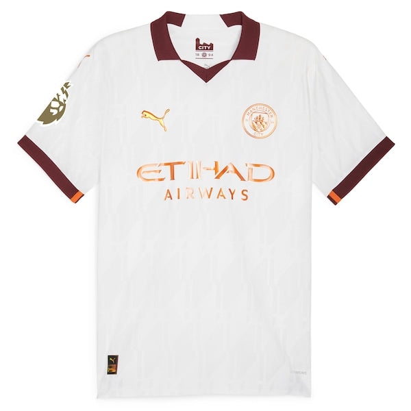 Julián Álvarez Manchester City Puma 2023/24 Away Authentic Player Jersey - White