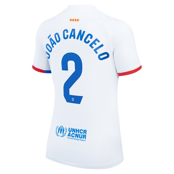 Joao Cancelo Barcelona Nike Women's 2023/24 Away Stadium Replica Player Jersey - White