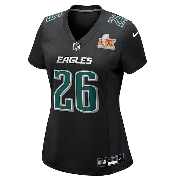 Saquon Barkley Philadelphia Eagles Nike Women's Super Bowl LIX Fashion Game Player Jersey - Carbon Black