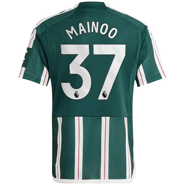 Kobbie Mainoo Manchester United adidas Youth 2023/24 Away Replica Player Jersey - Green/White