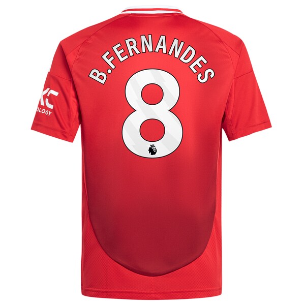 Bruno Fernandes Manchester United adidas Youth 2024/25 Home Replica Player Jersey - Red
