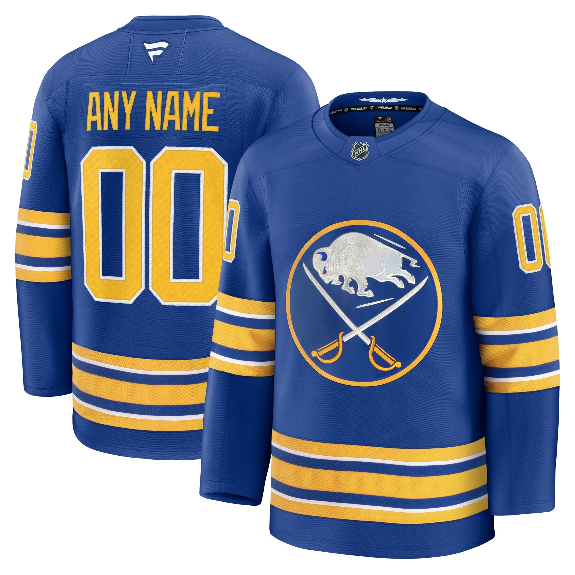 Buffalo Sabres  Away Premium Custom Jersey - White/Black/Royal