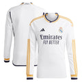 Los Merengues adidas 2023/24 Home Replica Long Sleeve Jersey - White