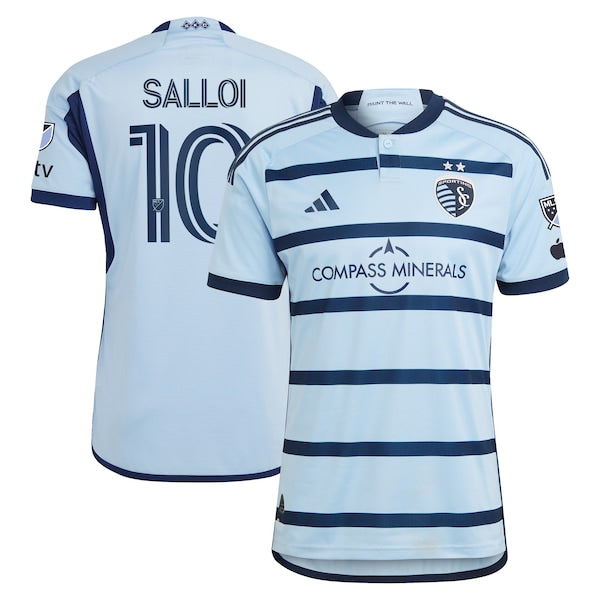 Daniel Salloi Sporting Kansas City adidas 2024 Hoops 4.0 Authentic Player Jersey – Light Blue