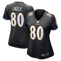 Isaiah Likely Baltimore Ravens Nike Women's Alternate Game Jersey - Black/Purple