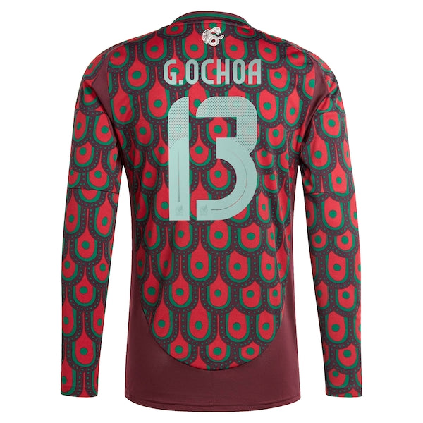 Guillermo Ochoa Mexico National Team adidas 2024 Home Replica Player Long Sleeve Jersey - Burgundy
