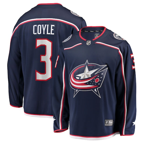 Charlie Coyle Columbus Blue Jackets  Home Breakaway Jersey - Navy
