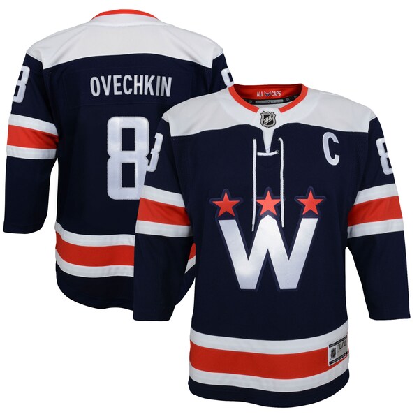 Alexander Ovechkin Washington Capitals Youth 2020/21 Alternate Premier Player Jersey - Navy/Red