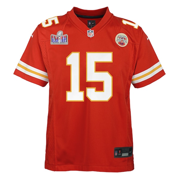 Patrick Mahomes Kansas City Chiefs Nike Youth Super Bowl LVIII Patch Game Jersey - Red