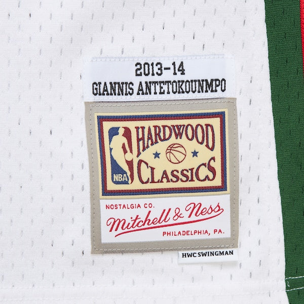 Giannis Antetokounmpo Milwaukee Bucks 2013/14 Hardwood Classics Swingman Jersey - White