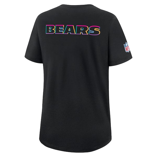Chicago Bears Nike Women's 2025 NFL Crucial Catch Tri-Blend Dri-FIT T-Shirt - Black
