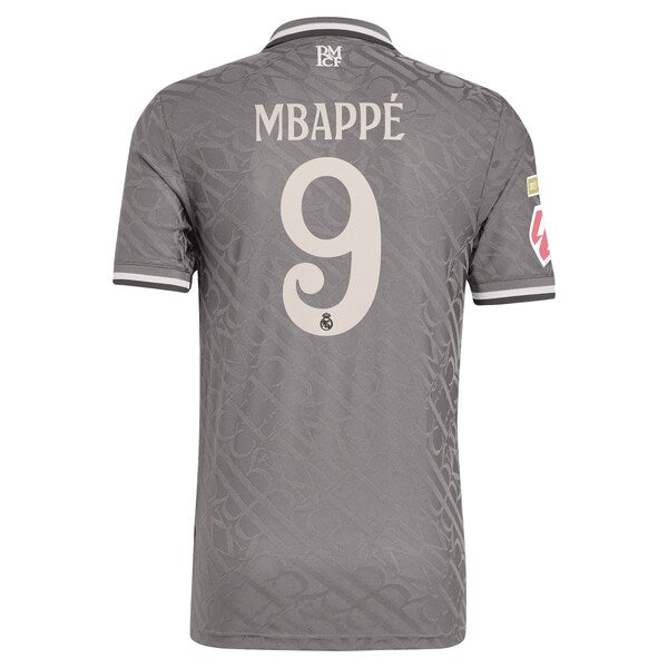 Kylian Mbappé Los Merengues adidas Originals 2024/25 Third Authentic Player Jersey - Charcoal