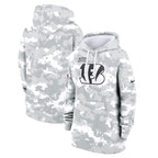 Cincinnati Bengals Nike Women's 2024 Salute To Service Club Fleece Pullover Hoodie - Arctic Camo