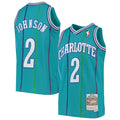 Larry Johnson Charlotte Hornets  Youth 1992/93 Hardwood Classics Swingman Jersey - Teal