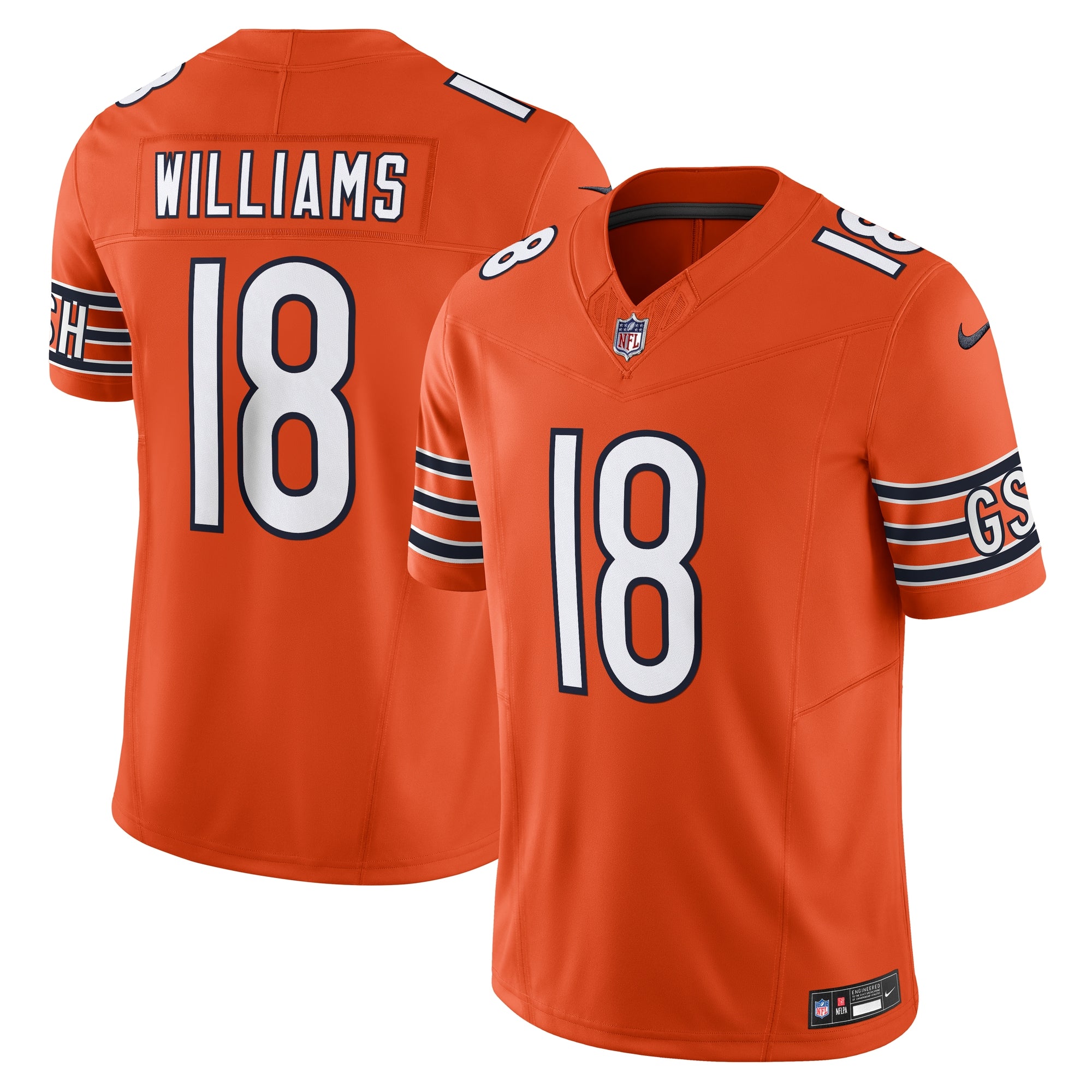 Caleb Williams Chicago Bears Nike Vapor F.U.S.E. Limited Jersey - White/Orange/Navy