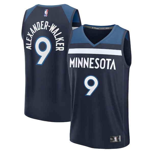 Nickeil Alexander-Walker Minnesota Timberwolves  Fast Break Replica Player Jersey - Icon Edition - Navy