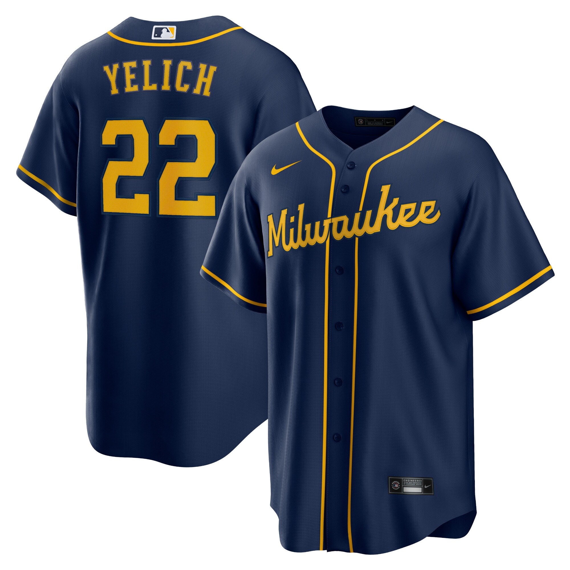 Christian Yelich Milwaukee Brewers Nike Alternate Replica Player Jersey - Cream/Gray/Navy/White