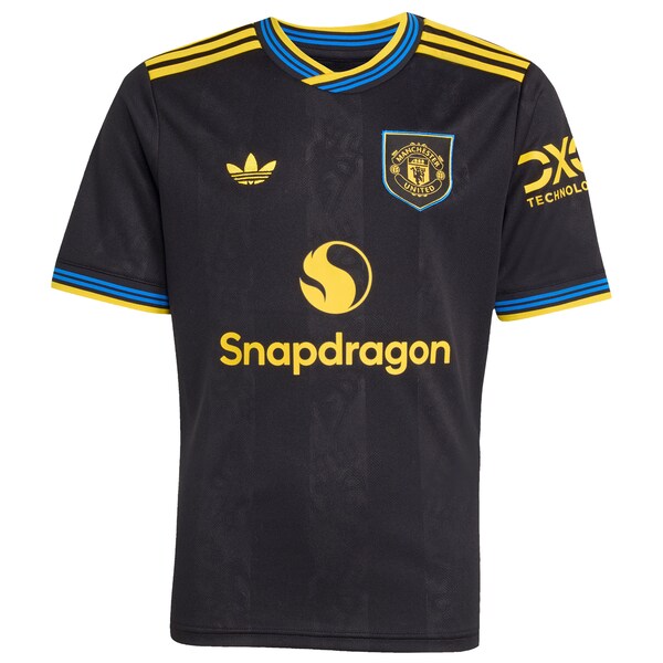 Bruno Fernandes Manchester United adidas Youth 2025/26 Third Replica Player Jersey - Black/Red/White