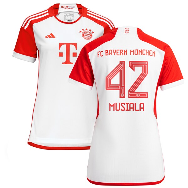 Jamal Musiala Bayern Munich adidas Women's 2023/24 Home Replica Jersey - White/Black