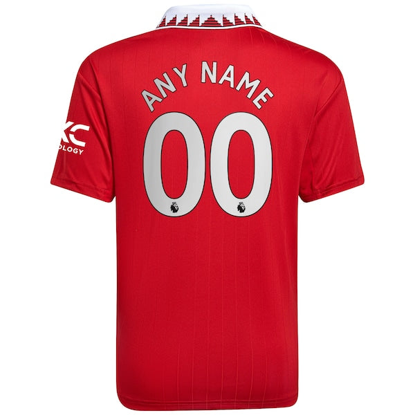 Manchester United adidas Youth 2022/23 Home Replica Custom Jersey - Red