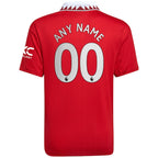 Manchester United adidas Youth 2022/23 Home Replica Custom Jersey - Red