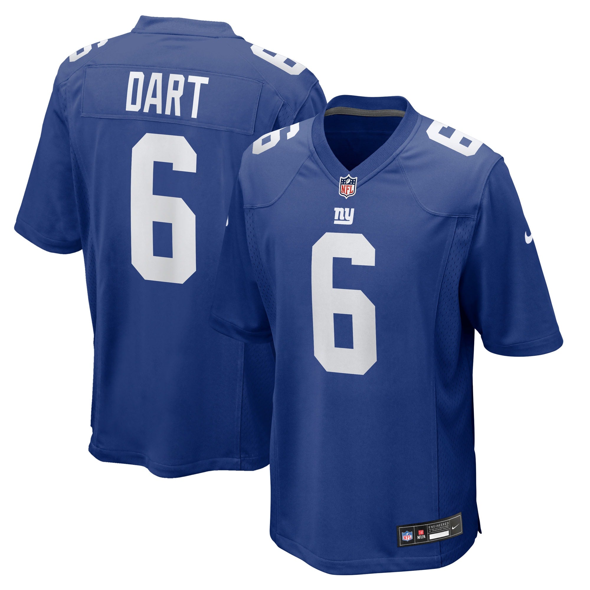 Jaxson Dart New York Giants Nike Alternate Century Red Game Jersey - Red/Royal
