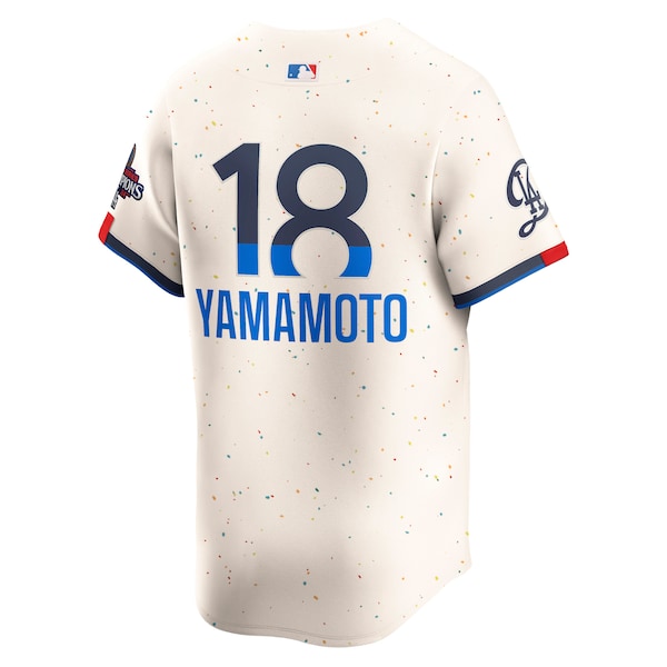 Yoshinobu Yamamoto Los Angeles Dodgers Nike 2024 World Series Champions City Connect Limited Player Jersey - Cream