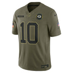 Jordan Love Green Bay Packers Nike 2025 Salute to Service Limited Jersey - Olive