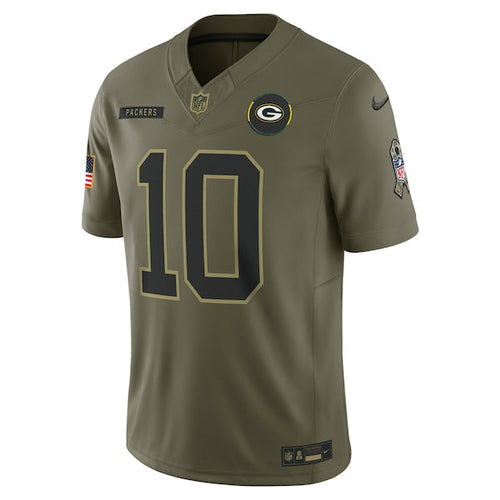 Jordan Love Green Bay Packers Nike 2025 Salute to Service Limited Jersey - Olive