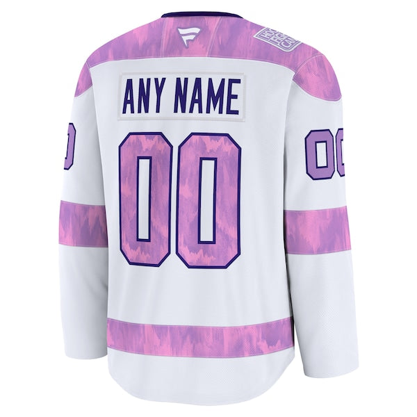 Seattle Kraken  2024 Hockey Fights Cancer Custom Practice Jersey - White