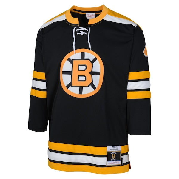 Bobby Orr Boston Bruins Youth 1971 Blue Line Player Jersey - Black