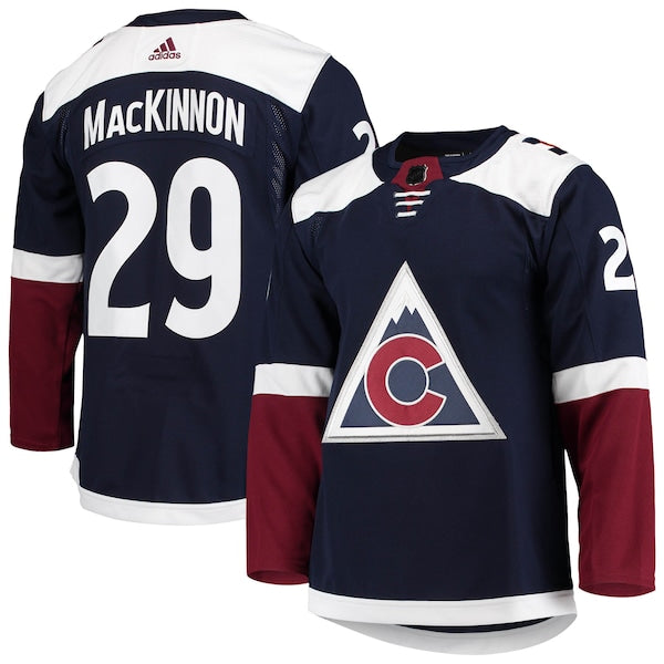 Nathan MacKinnon Colorado Avalanche adidas Alternate Primegreen Authentic Player Jersey - Navy/Burgundy/White
