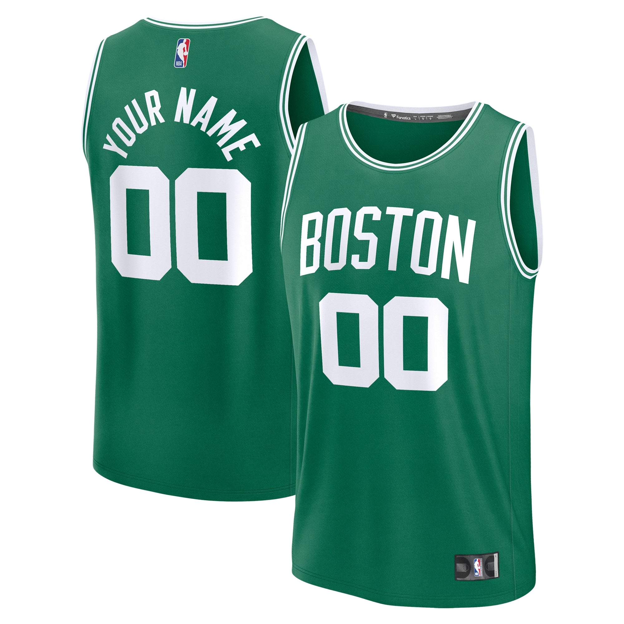 Boston Celtics  Fast Break Custom Jersey - Statement Edition - Black/White/Kelly Green