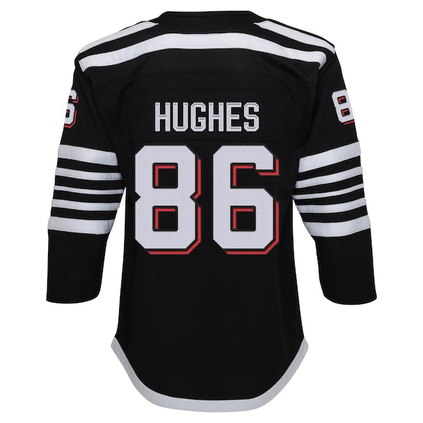 Jack Hughes New Jersey Devils Youth Alternate Premier Player Jersey - Black