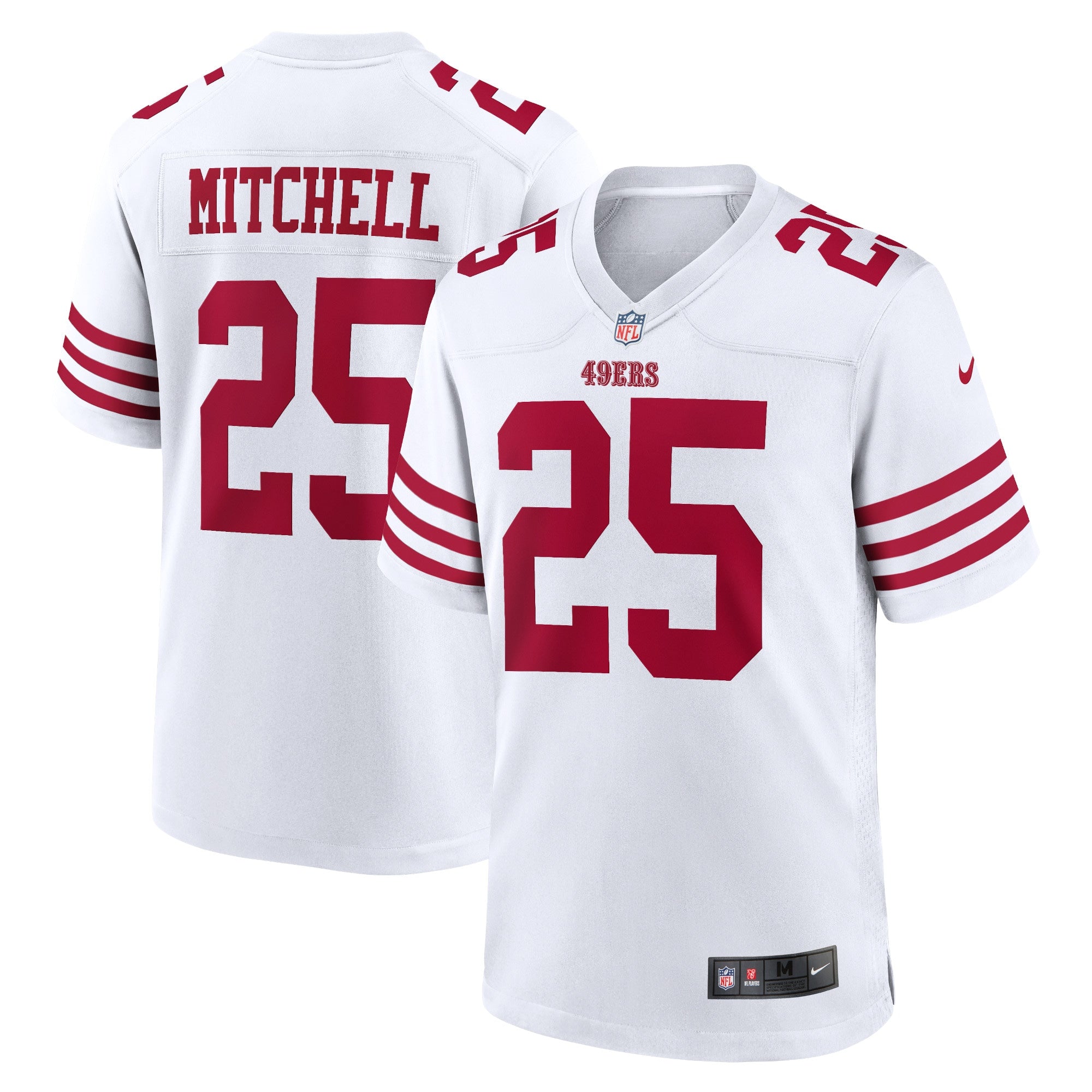 Elijah Mitchell San Francisco 49ers Nike Team Player Game Jersey - Scarlet/White