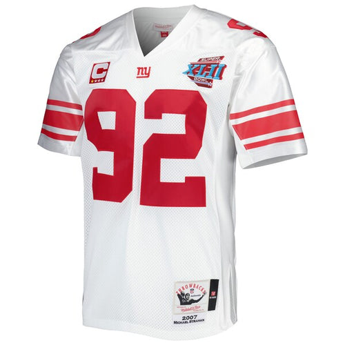 Michael Strahan New York Giants 2007 Authentic Throwback Retired Player Jersey - White/Royal